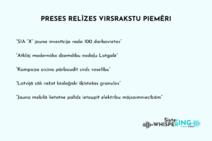 preses relīzes virsraksta piemērs